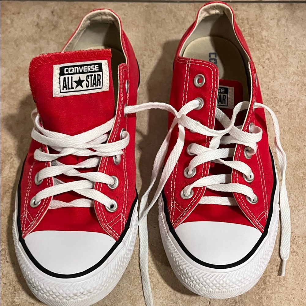 Converse Kids Red and White Sneakers